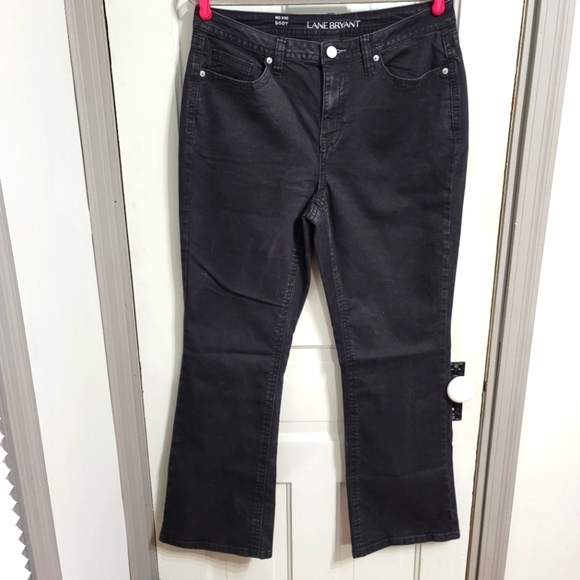 LANE Bryant Mid-Rise Bootcut Jeans Embellished Pockets - Black - Picture 1 of 6